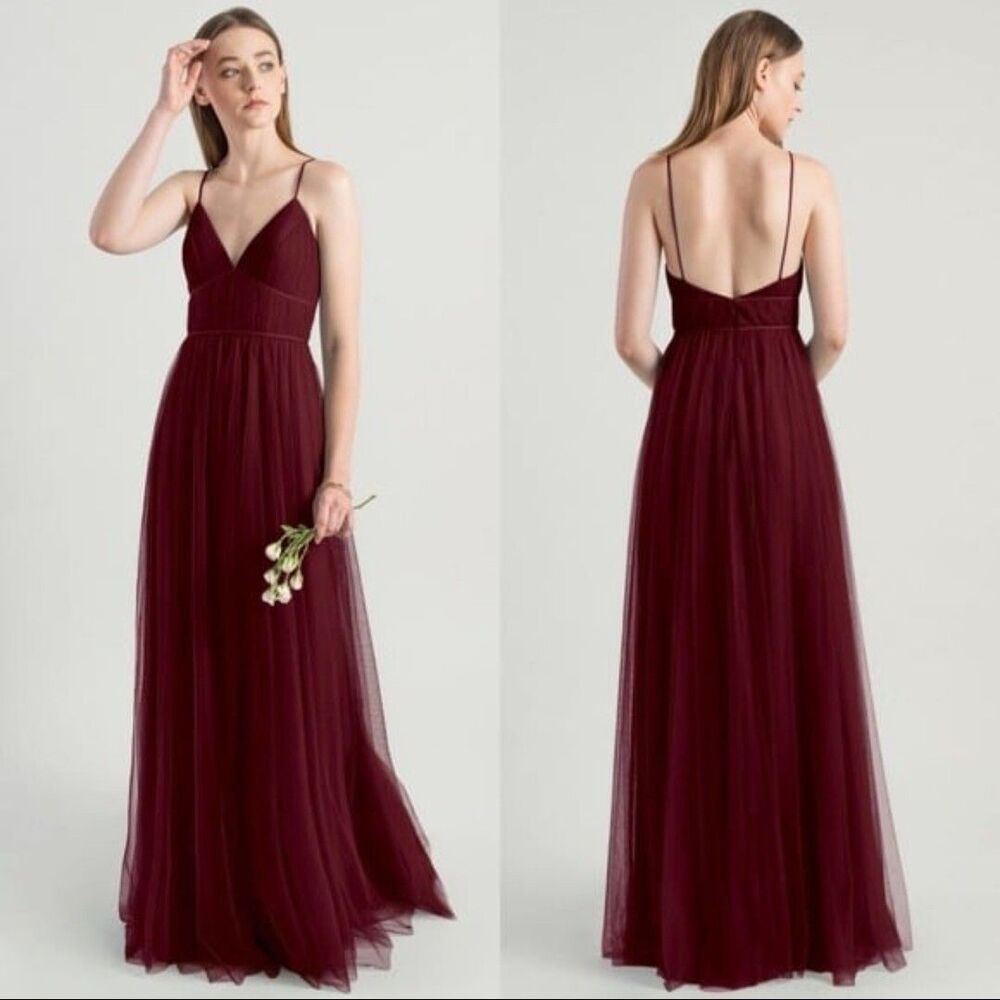 Jenny Yoo Ali Bridesmaid Dress  Merlot Wine Burgundy Maroon Size 8 Formal